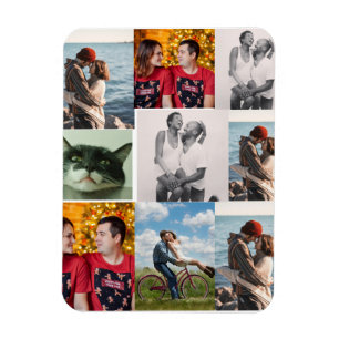 Design Your Own 9 Photo Custom Collage Magnet
