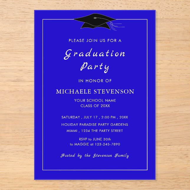 Design Your Own Acrylic Graduation Invitation (Front)