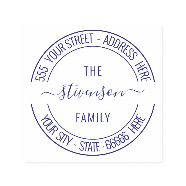 Design Your Own Address Round Self-inking Stamp (Design)