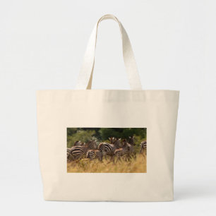 Design Your Own Beautiful zebra migration Mara Large Tote Bag