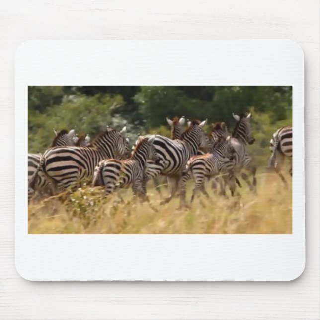 Design Your Own Beautiful zebra migration Mara Mouse Mat (Front)