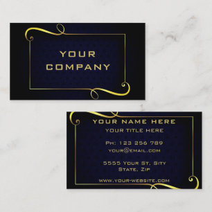 Design Your Own Black and Gold Business Card