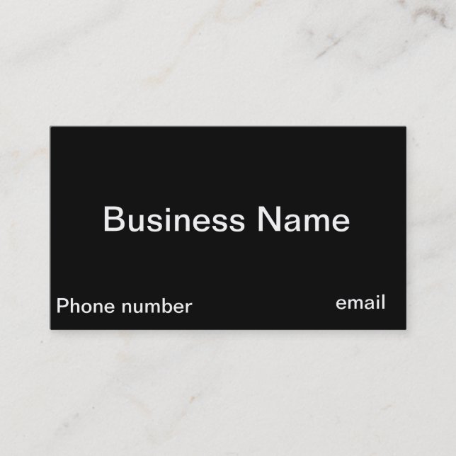 Design Your Own Black Businesscards Business Card (Front)