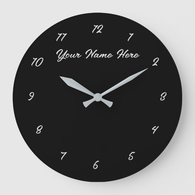 Design Your Own Black Clock Add Text Choose Colour (Front)