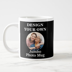 Design Your Own Black Photo Large Coffee Mug