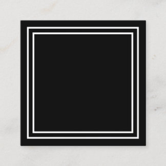 Design Your Own Bordered Solid Black Square Business Card