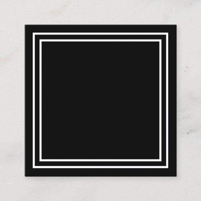 Design Your Own Bordered Solid Black  Square Business Card (Front)