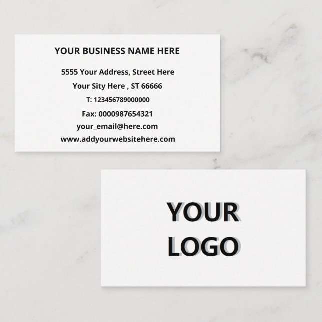 Design Your Own Branded Business Card Example (Front/Back)