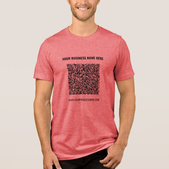 Design Your Own Branded QR Code Business Example Tri-Blend Shirt (Front)