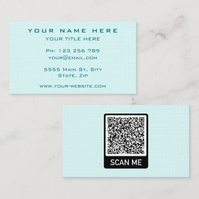 Design Your Own Business Card with QR Code (Front/Back)