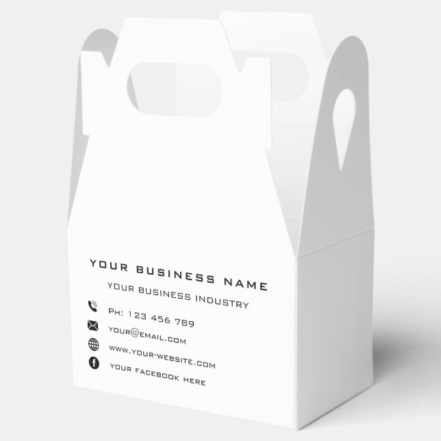 Design Your Own Business Favour Boxes Template (Opened)