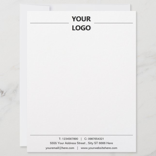 Design Your Own Business Letterhead Template (Front)