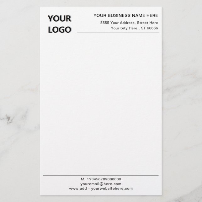 Design Your Own Business Stationery Paper Template (Front)
