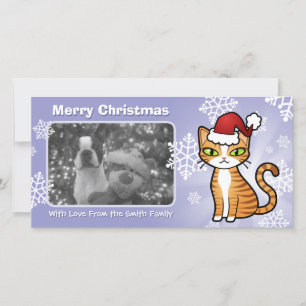 Design Your Own Cartoon Cat (Christmas) Holiday Card