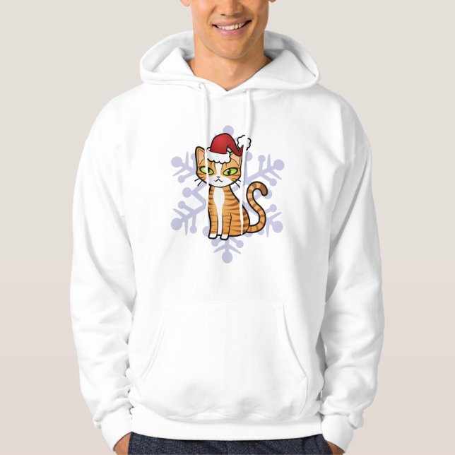 Design Your Own Cartoon Cat (Christmas) Hoodie (Front)