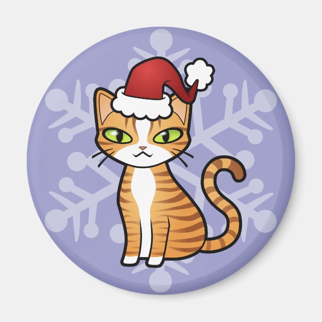 Design Your Own Cartoon Cat (Christmas) Magnet (Front)