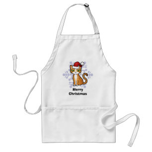 Design Your Own Cartoon Cat (Christmas) Standard Apron