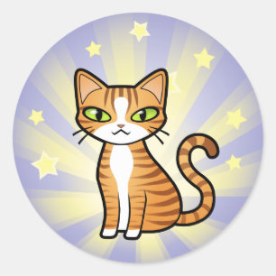 Design Your Own Cartoon Cat Classic Round Sticker