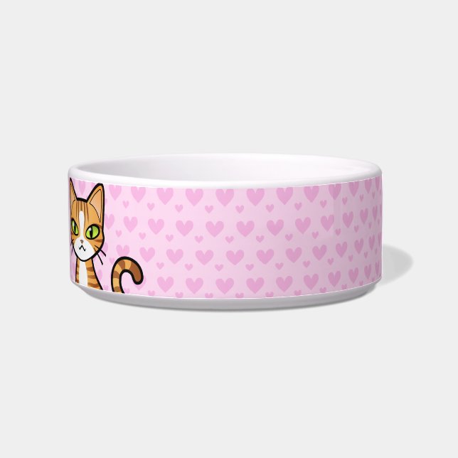 Design Your Own Cartoon Cat (customisable name) Bowl (Right)
