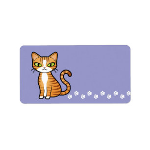 Design Your Own Cartoon Cat Label