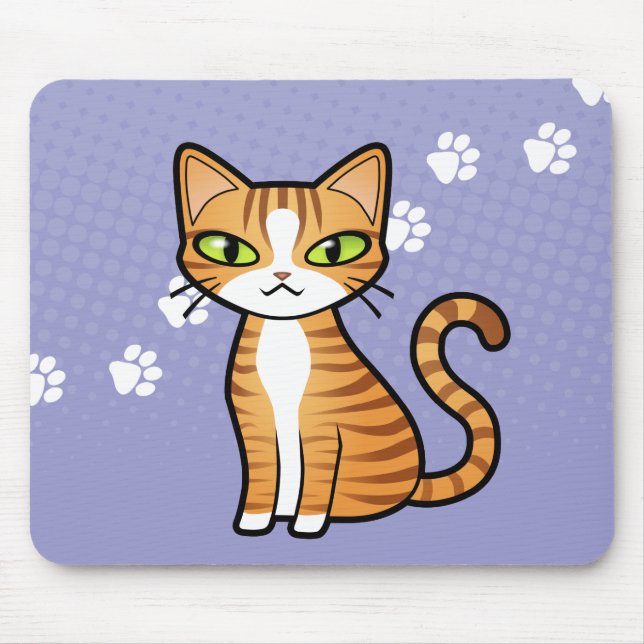 Design Your Own Cartoon Cat Mouse Mat (Front)