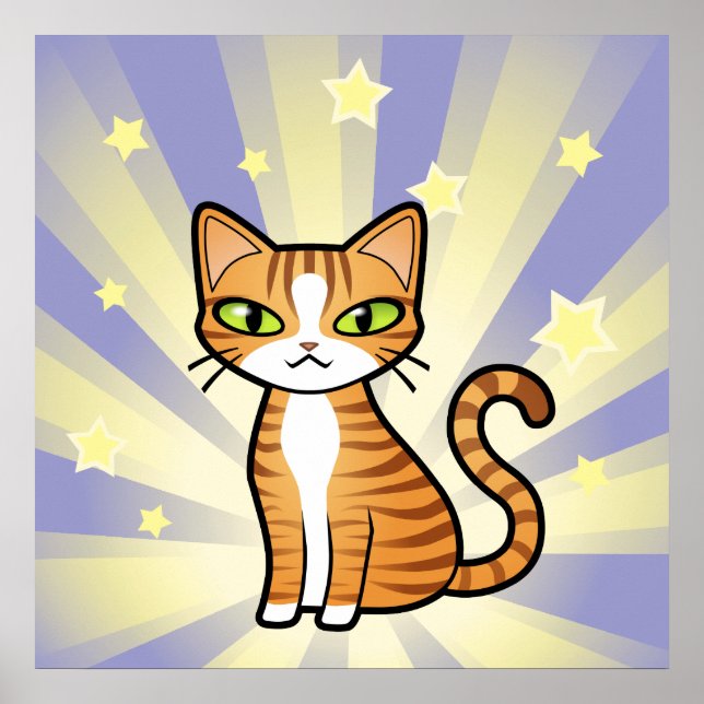 Design Your Own Cartoon Cat Poster (Front)