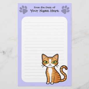 Design Your Own Cartoon Cat Stationery