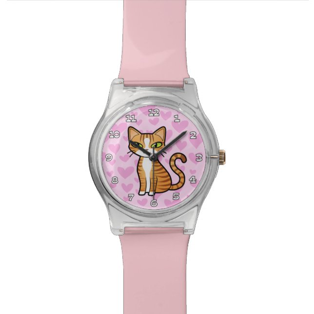 Design Your Own Cartoon Cat Watch (Close Up)