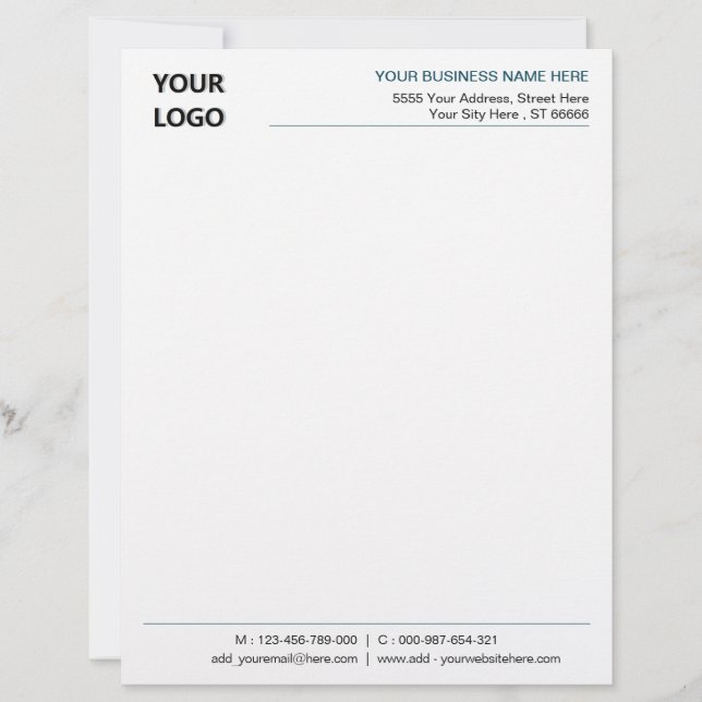 Design Your Own Company Logo Letterhead Template (Front)