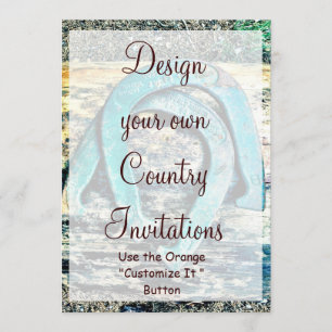 Design your Own Country Invitations HorseShoes
