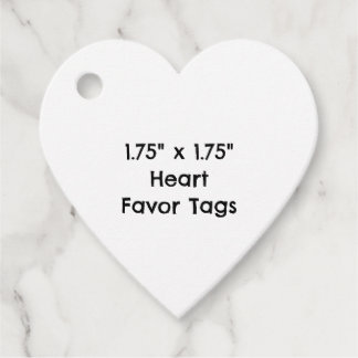 Design Your Own Custom 1.75" x 1.75" Heart Favour Tags