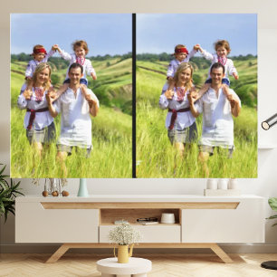 Design Your Own Custom 2 Family Photo College Gift Canvas Print