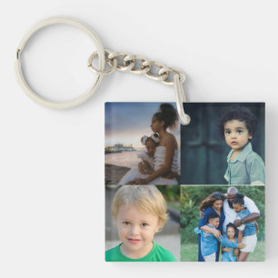 Design Your Own Custom 4 Photo Collage Key Ring