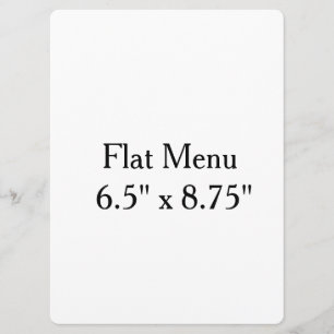 Design Your Own custom 6.5" x 8.75" Flat Menu