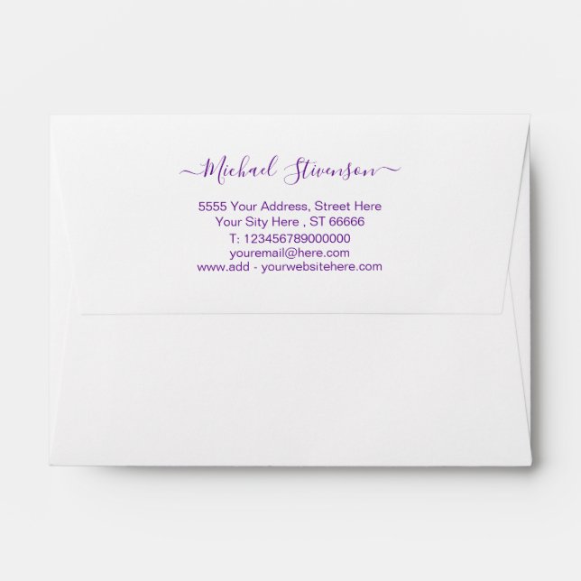 Design Your Own Custom Address Envelope Template (Back (Top Flap))