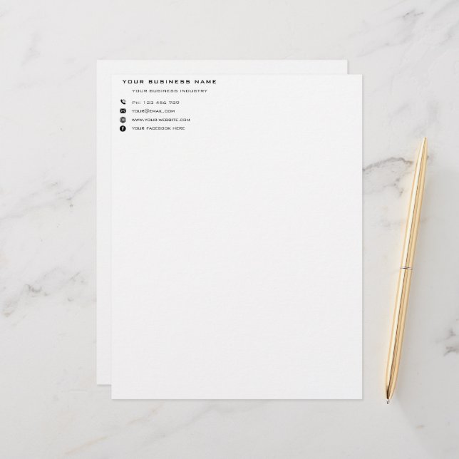 Design Your Own Custom Company Letterhead Template (Front/Back In Situ)