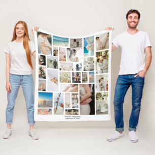 Design Your Own Custom Made Personalised 31 photo Fleece Blanket