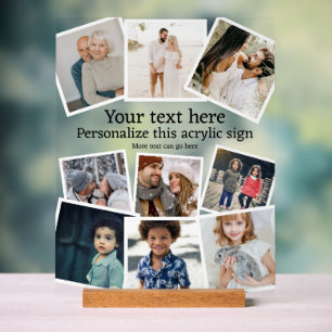Design Your Own Custom Made Personalised 9 photo Acrylic Sign
