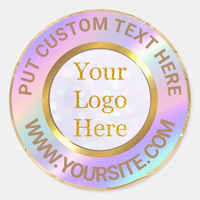 Design Your Own Custom Modern Logo Business Classi Classic Round Sticker (Front)