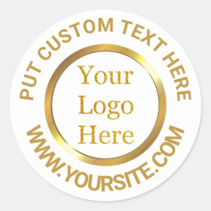 Design Your Own Custom Modern Logo Business Classic Round Sticker