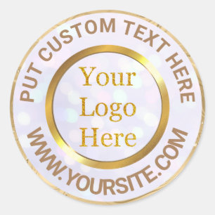 Design Your Own Custom Modern Logo Business Classic Round Sticker