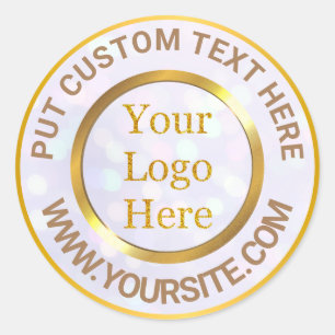 Design Your Own Custom Modern Logo Business Classic Round Sticker