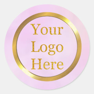 Design Your Own Custom Modern Logo Business Classic Round Sticker