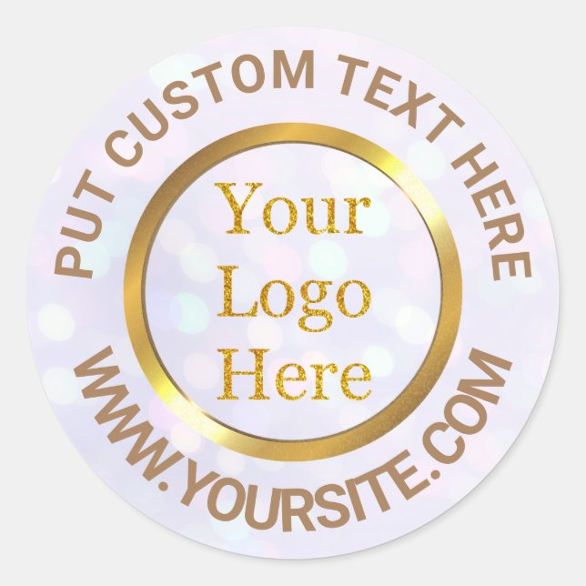 Design Your Own Custom Modern Logo Business Classic Round Sticker (Front)