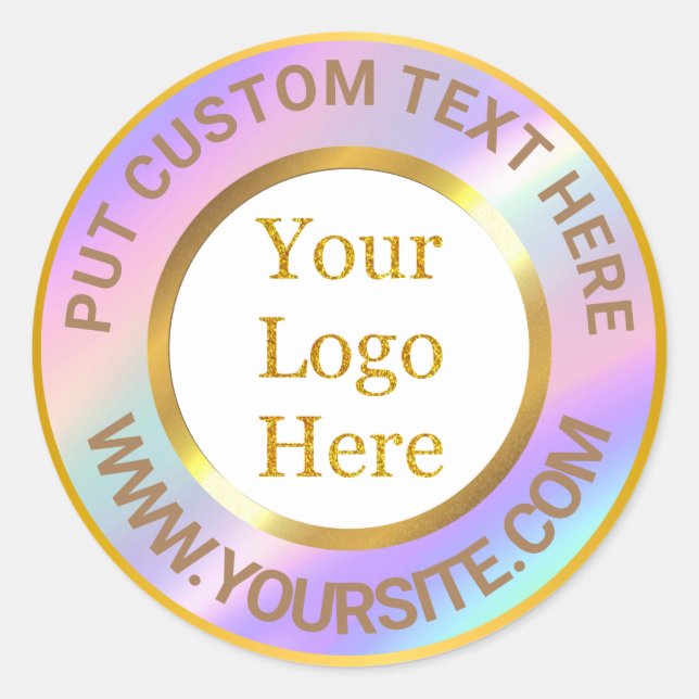 Design Your Own Custom Modern Logo Business Classic Round Sticker (Front)