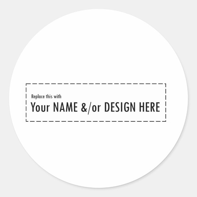 Design Your Own Custom Personalise Name Design Classic Round Sticker (Front)