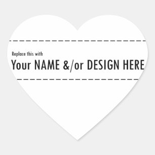 Design Your Own Custom Personalise Name Design Heart Sticker
