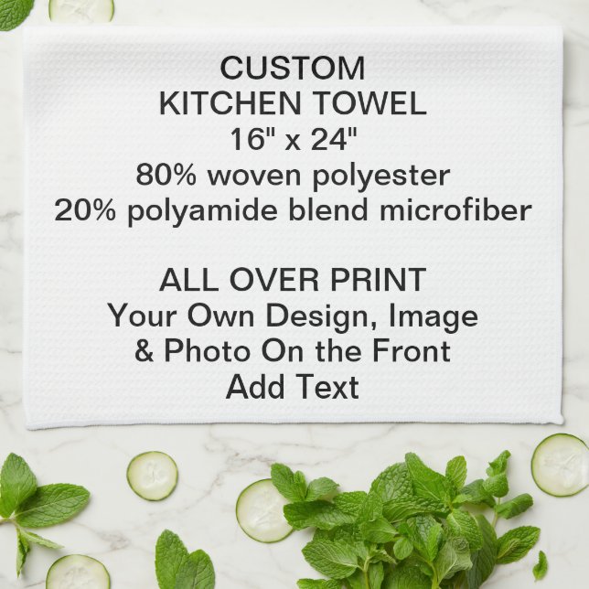 Design Your Own Custom personalised KITCHEN TOWEL (Folded)