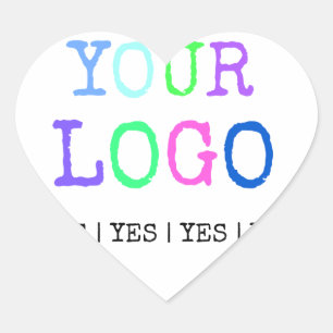 Design Your Own Custom Personalised Logo Heart Sticker