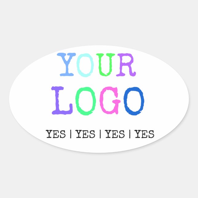 Design Your Own Custom Personalised Logo Oval Sticker (Front)